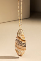 Natural Stone Long Pendant Necklace