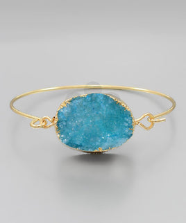 Designer Druzy Blue Wire Bracelet