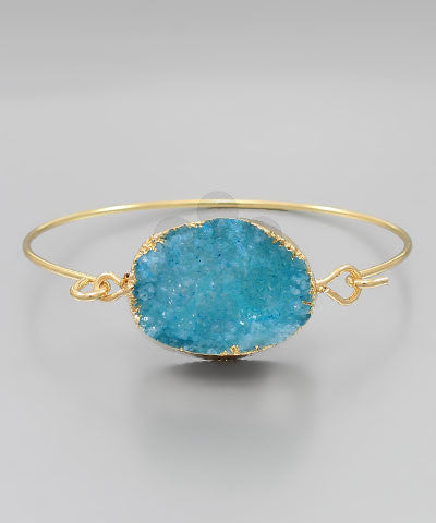 Designer Druzy Blue Wire Bracelet