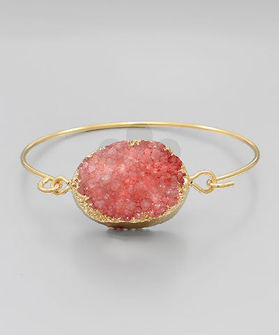 Designer Druzy Coral Wire Bracelet