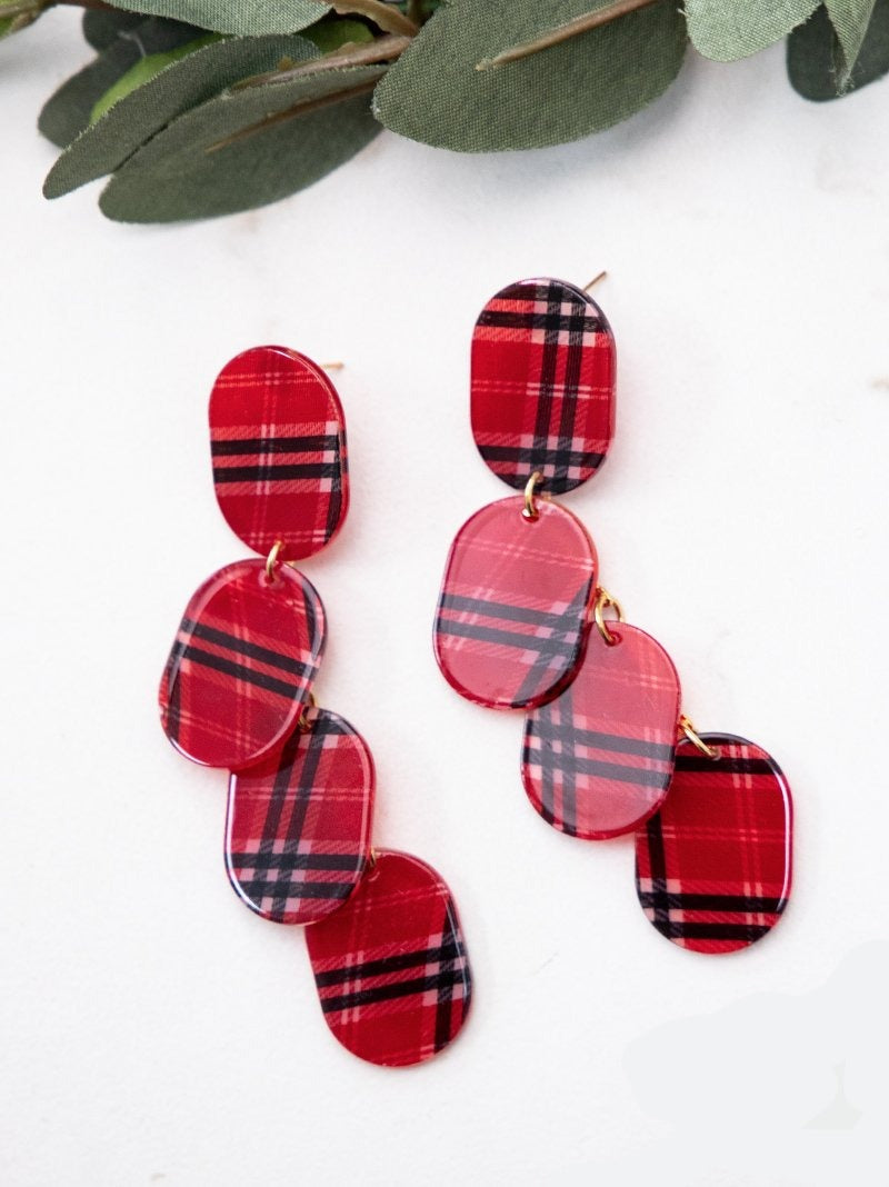 Plaid Is Raining Down Earrings