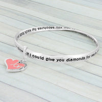 Mother's Twist Bangle Pink Heart
