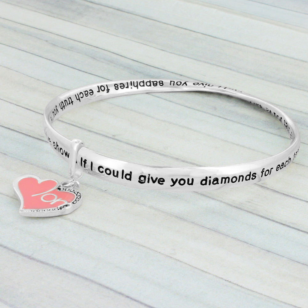 Mother's Twist Bangle Pink Heart