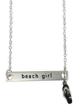 Beach Girl Pendent Necklace with Flip Flop