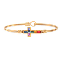 Baguette Ombre Cross Bangle Bracelet