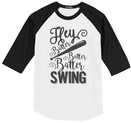 Hey Batter Raglan Black Jersey