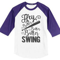 Hey Batter Raglan Purple Jersey
