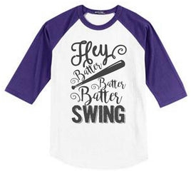 Hey Batter Raglan Purple Jersey