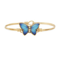 Blue Morpho Butterfly Bangle Bracelet