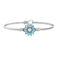 Crystal Aqua Flower Bangle