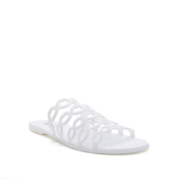 White Strappy PVC Slide