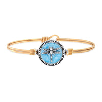 Dragonfly Pearlized Bangle Bracelet