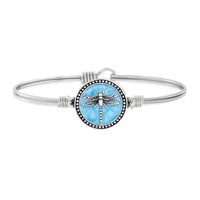 Dragonfly Pearlized Bangle Bracelet