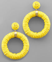 Raffia Circle Dangle Earrings