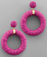 Raffia Circle Dangle Earrings