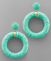 Raffia Circle Dangle Earrings