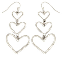 Worn Silver Heart Earrings