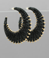 Raffia & Bead Earrings
