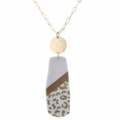 Colorblock Leopard and Gold Necklace