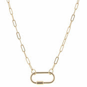 Oval Carabiner Matte Gold Necklace