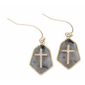 Kayla Labrodite and Cross Earrings