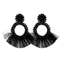 Tassel and Glass Bead Earrings