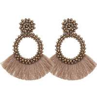 Tassel and Glass Bead Earrings