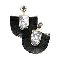 
              Tassel and Acrylic Post Earrings
            
