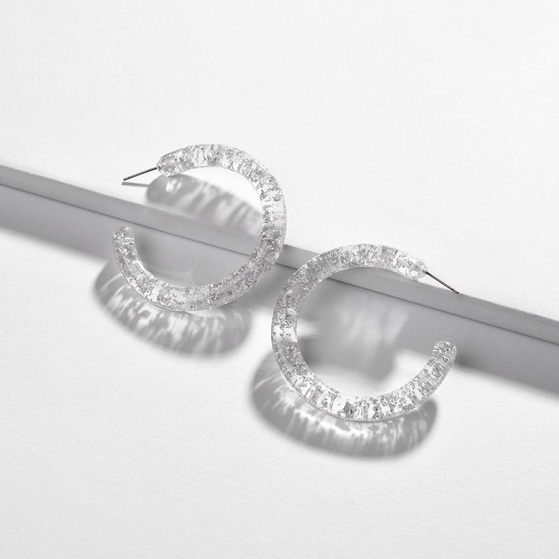 Clear Sparkle Hoop Earrings