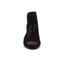 Black Peep Toe Open Style Bootie