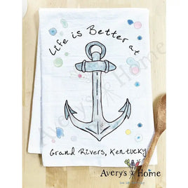 Life Is Better Anchor Towel