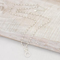 Silver & Pearl Chain 30" Necklace