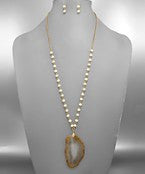 Pearlie and Stone Drop Necklace