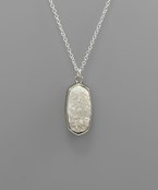 Oval Druzy Drop Necklace