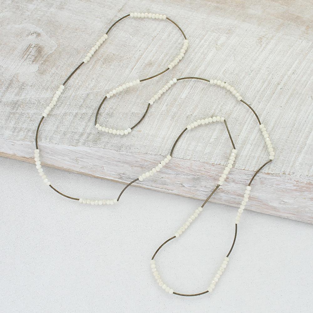 Vintage Crystal Stretch Ivory Necklace