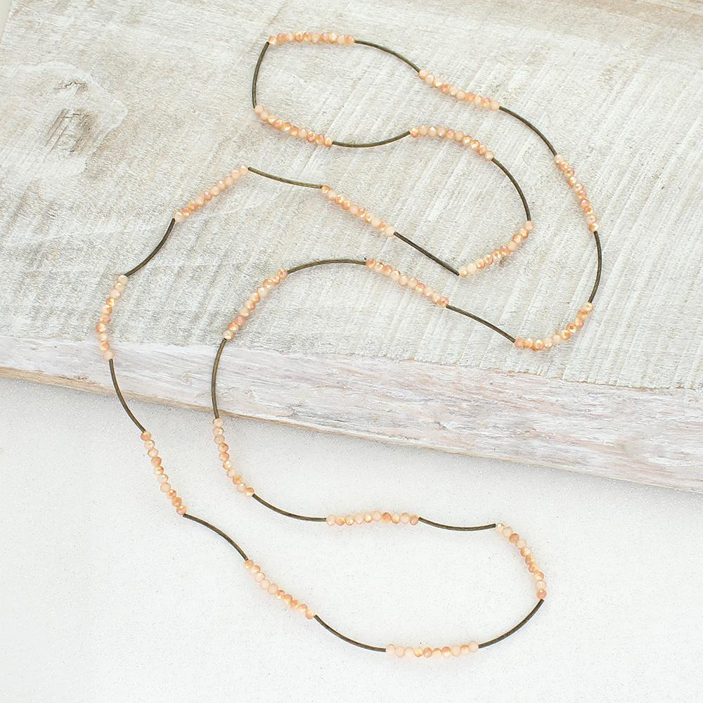 Vintage Stretch Pink Crystal Necklace