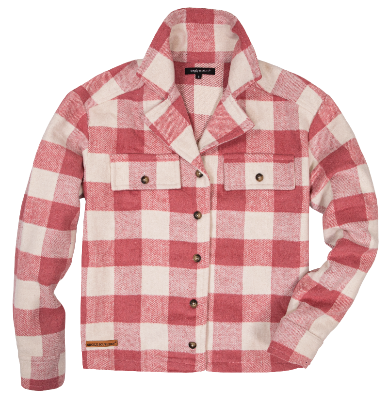 Simply Southern Pink Buffalo Plaid Shacket