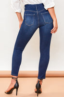 
              Petite High Rise Rips + Whiskers Skinny Jean
            