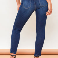 Petite High Rise Rips + Whiskers Skinny Jean