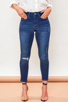 
              Petite High Rise Rips + Whiskers Skinny Jean
            