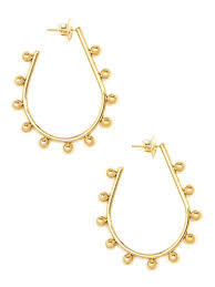 Matte Gold Studded Teardrop Earrings