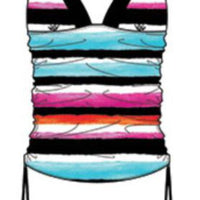 Halter Top Tankini w/Ruche Sides