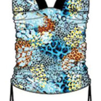 Halter Top Tankini w/Ruche Sides