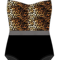 One Piece Cheetah w/Cover Up Wrap (Plus)
