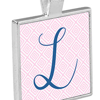 Small Sterling Silver Plated Square Pendant Charm