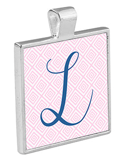 Small Sterling Silver Plated Square Pendant Charm