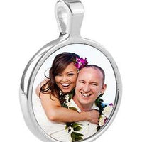 Sterling Silver Plated Round Pendant Charm Large