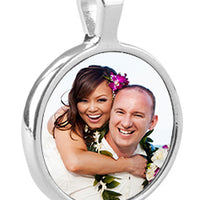 Sterling Silver Plated Round Pendant Charm Small