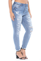 
              Cee Cee High Rise Frayed Hem Distressed Jeans (Plus)
            
