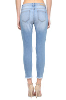 Camilla Mid Rise Destroyed Skinny Crop Jeans